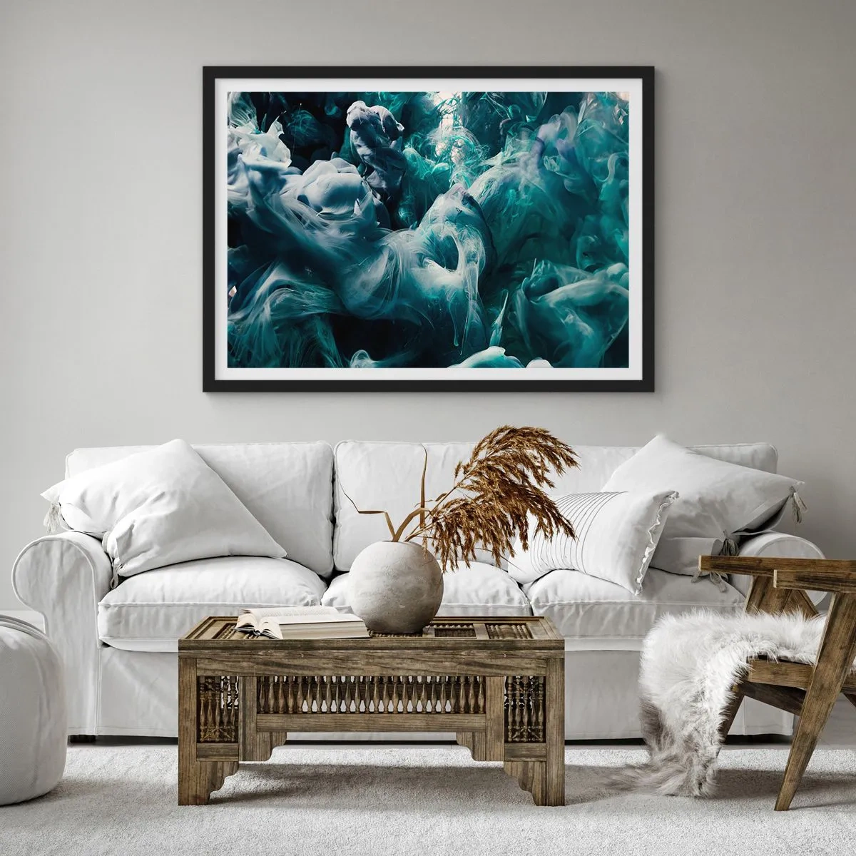 Plagát v čiernom ráme - Pohyb farby - 91x61 cm
