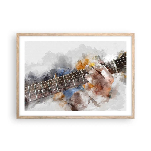 Plagát v ráme zo svetlého duba - Poézia medzi strunami - 70x50 cm