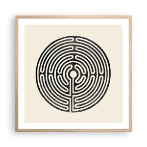 Plagát v ráme zo svetlého duba - Tajomný poriadok - 60x60 cm