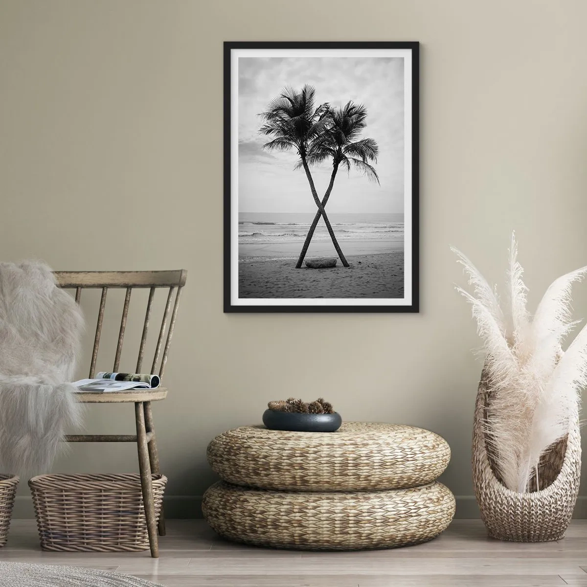 Plagát v čiernom ráme - Nežná prítomnosť - 30x40 cm