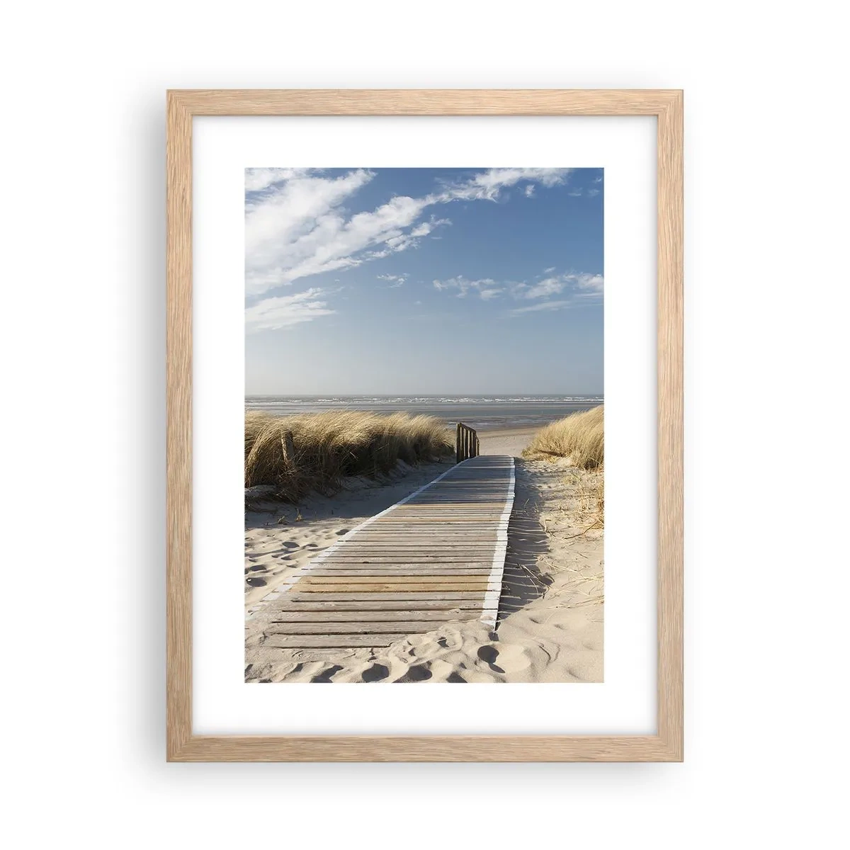 Plagát v ráme zo svetlého duba - Za dunou, v šumení trávy - 30x40 cm