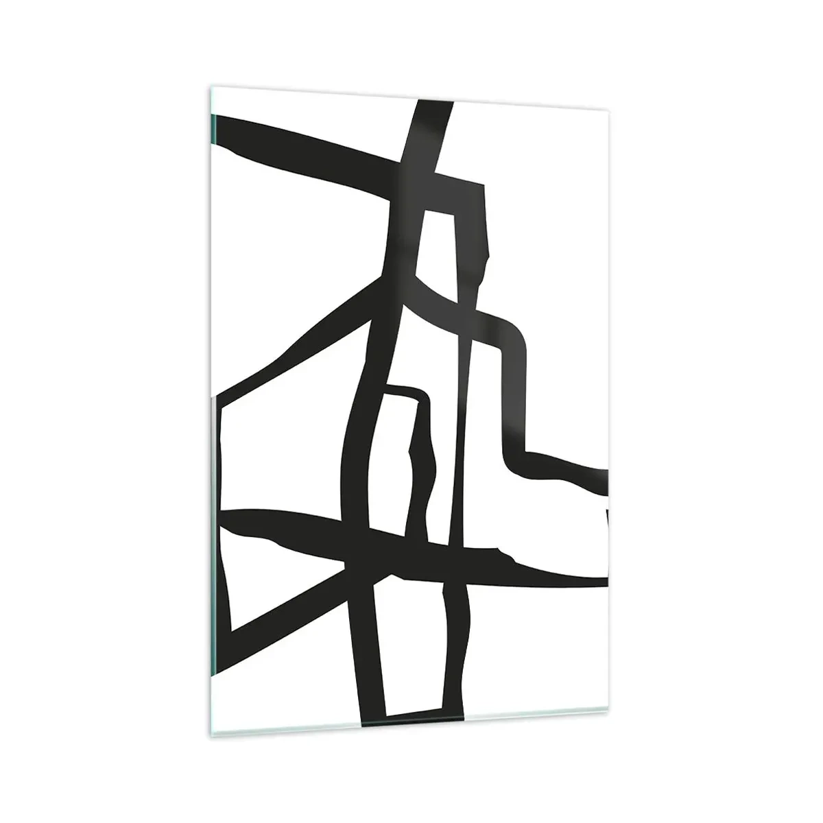 Obraz na skle - Čiernobiela konštrukcia - 80x120 cm
