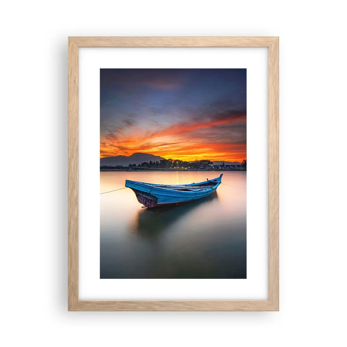 Plagát v ráme zo svetlého duba - Blíži sa dobrá noc - 30x40 cm