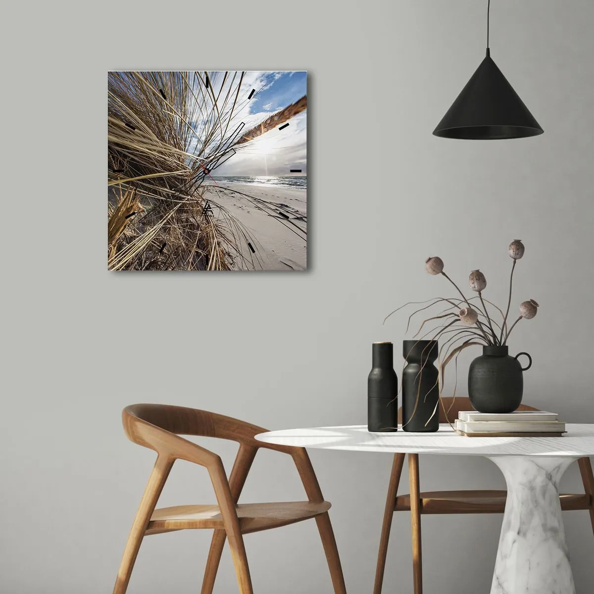 Nástenné hodiny - Stretnutie živlov - 40x40 cm