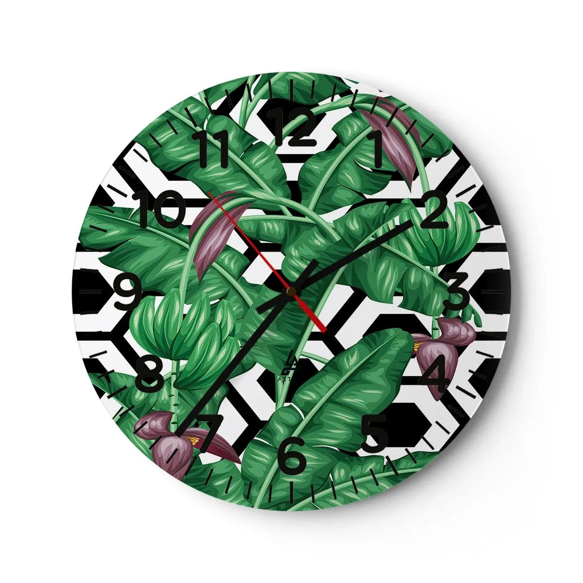 Nástenné hodiny - Symetrická kompozícia od prírody - 40x40 cm