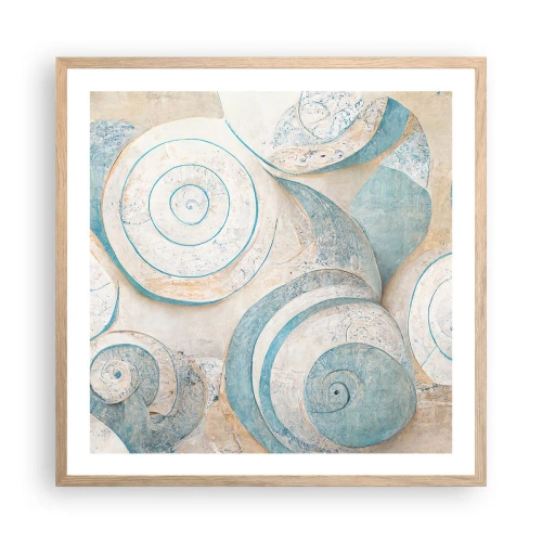 Plagát v ráme zo svetlého duba - Čo skrýva mušľa? - 60x60 cm
