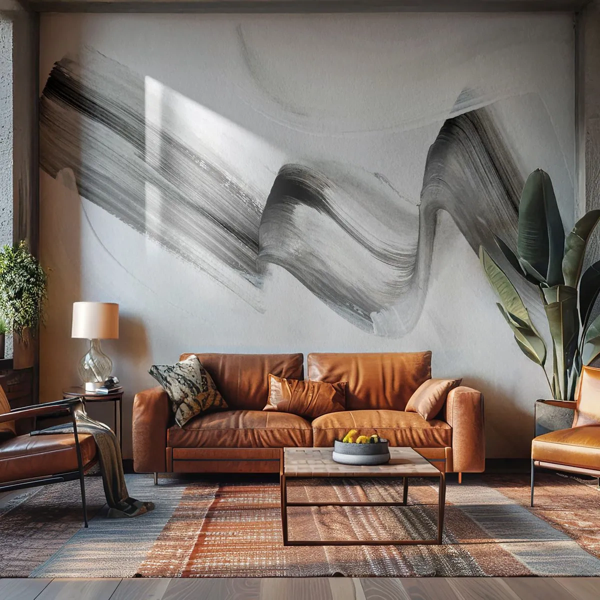 Fototapeta Premium Canvas - Len tak pre radosť - Minimalizmus, Abstrakcia, Kefa - 250x175 cm