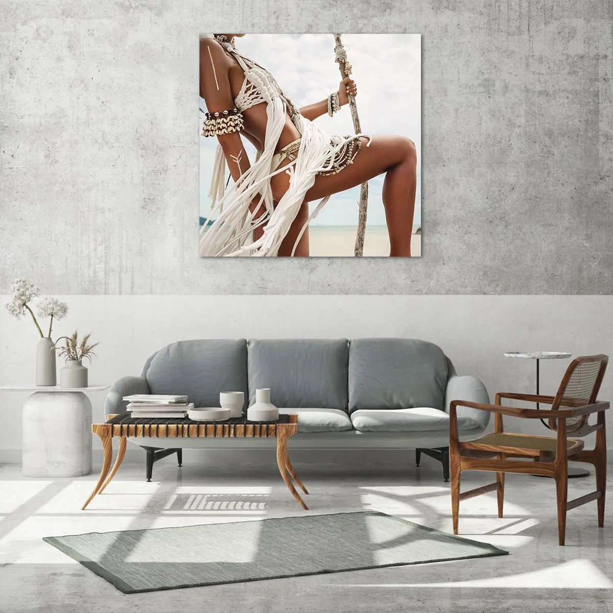 Obraz na skle - Kňažka slnka - 70x70 cm