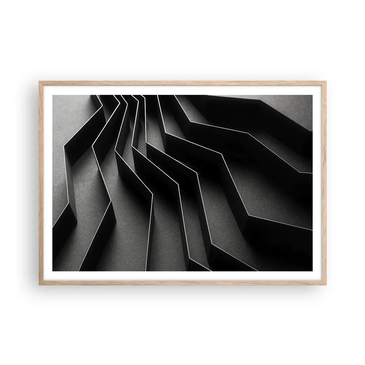 Plagát v ráme zo svetlého duba - Priestorový poriadok - 100x70 cm