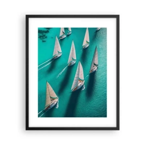 Plagát v čiernom ráme - Zápasenie s vetrom - 40x50 cm