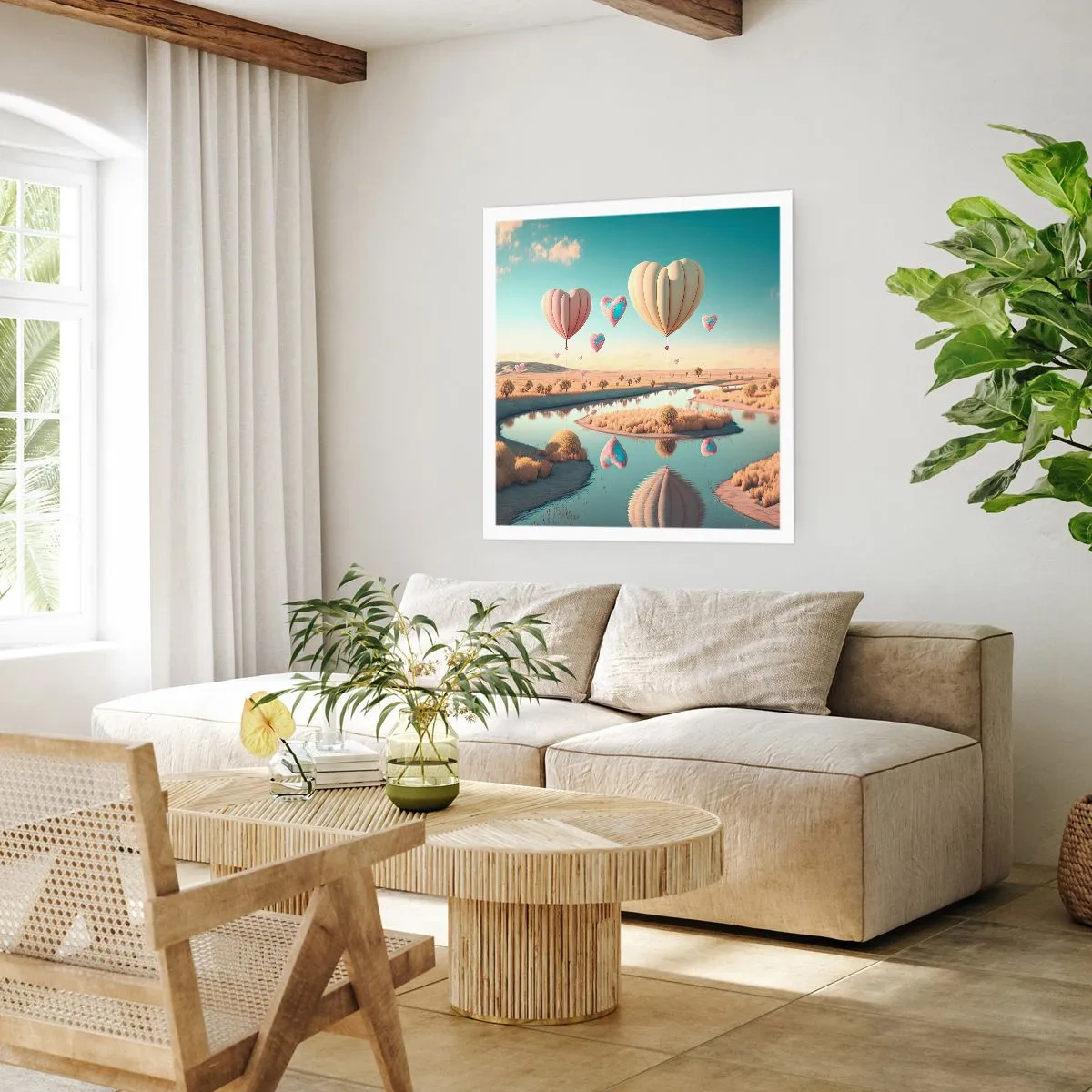 Plagát - Láska ťa nechá vzlietnuť - 60x60 cm