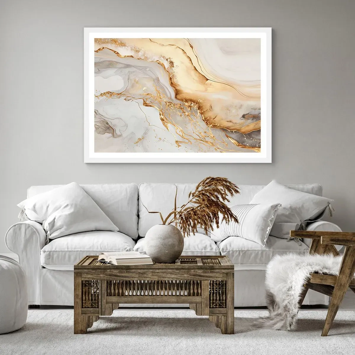 Plagát v bielom ráme - Abstrakcia: krása a dobro - 91x61 cm