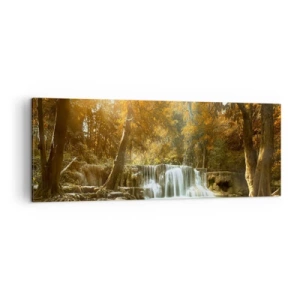 Obraz na plátne - Parkový vodopád - 140x50 cm