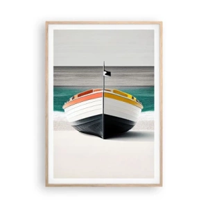 Plagát v ráme zo svetlého duba - Na správnom mieste - 70x100 cm