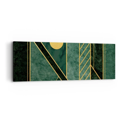 Obraz na plátne - Dynamika zlata a lazuritu - 90x30 cm