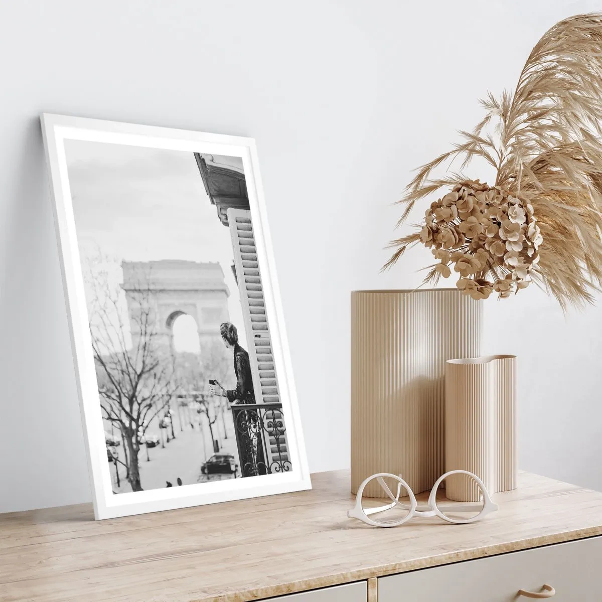 Plagát v bielom ráme - Izba s výhľadom - 30x40 cm