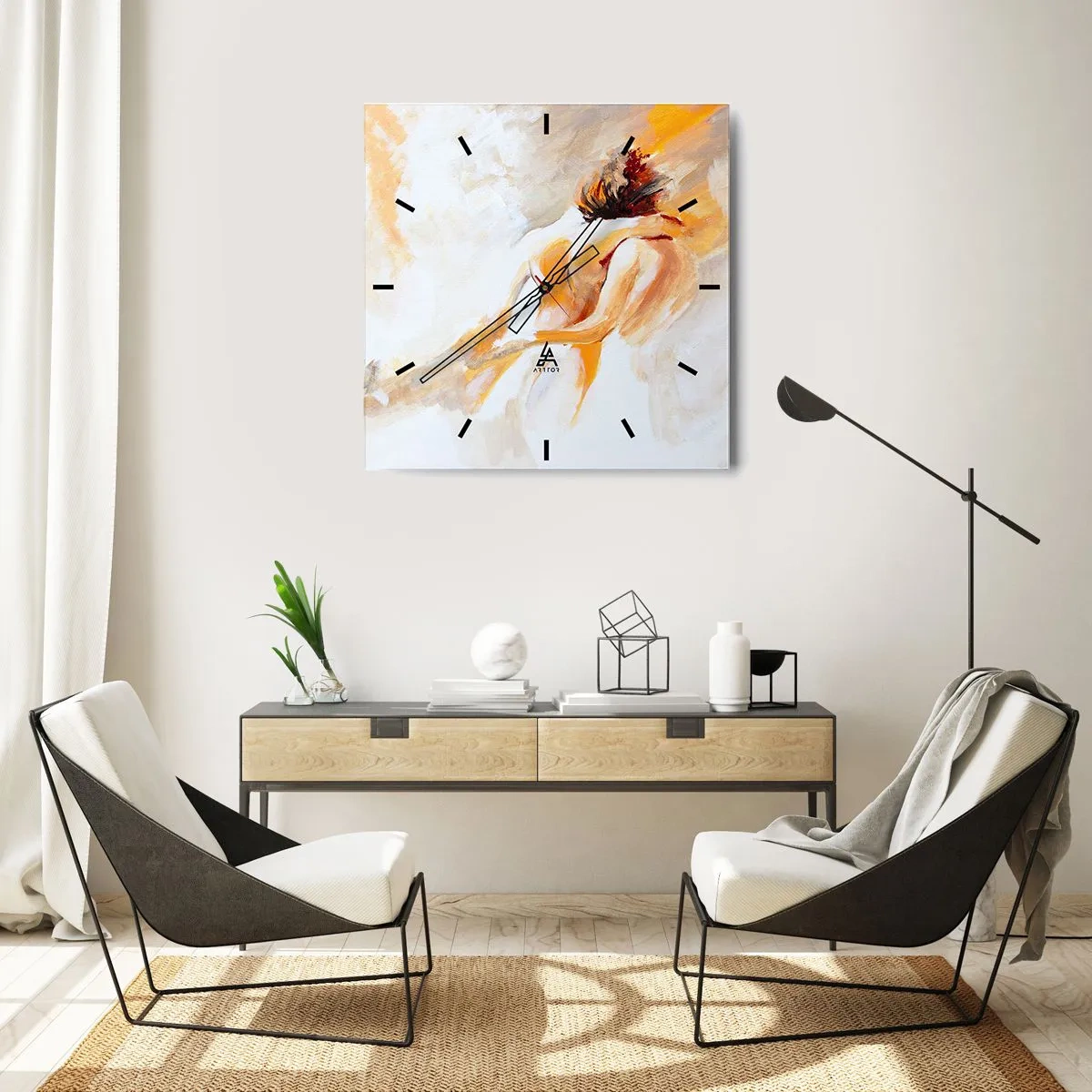 Nástenné hodiny - Blízkosť v nebi - 40x40 cm