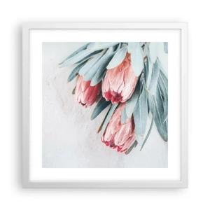 Plagát v bielom ráme - Zahanbené svojou vlastnou krásou - 40x40 cm