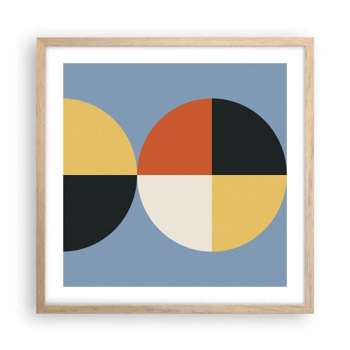 Plagát v ráme zo svetlého duba - Pozri a počítaj - 50x50 cm