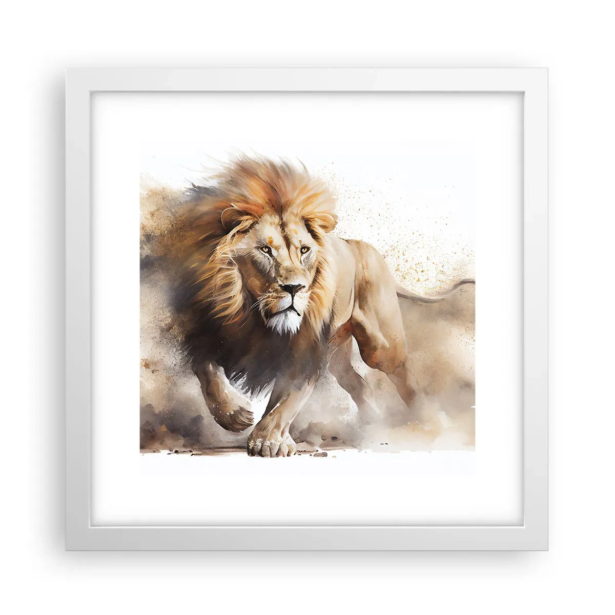 Plagát v bielom ráme - Kráľ sa pohol - 30x30 cm