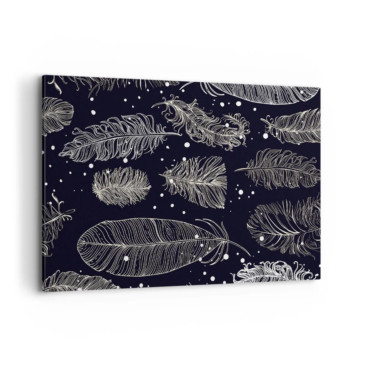 Obraz na plátne - Čipka s perím - 120x80 cm