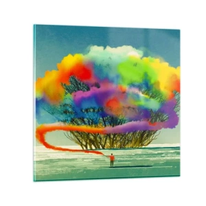 Obraz na skle - Oživiť tento svet - 30x30 cm