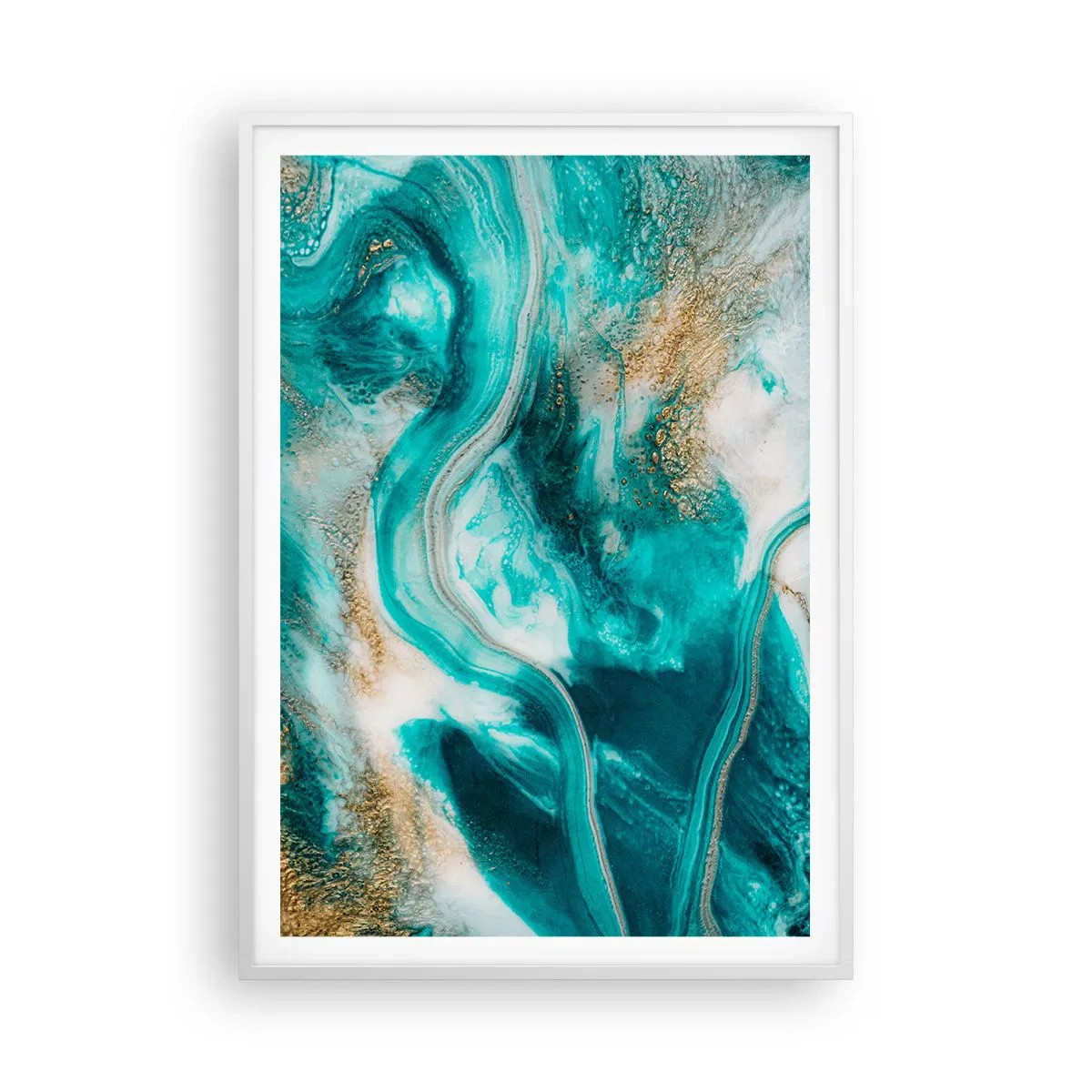 Plagát v bielom ráme - Rieka zlata - 70x100 cm