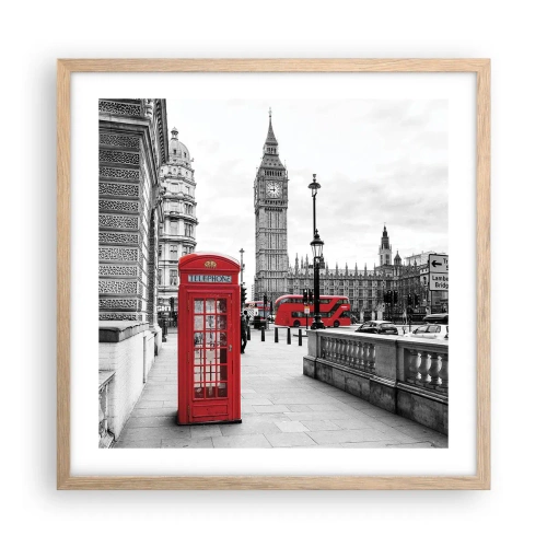 Plagát v ráme zo svetlého duba - Nepochybne Londýn - 50x50 cm