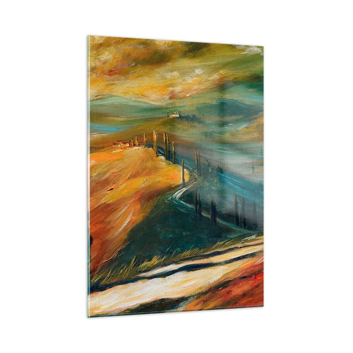 Obraz na skle - Toskánska krajina - 50x70 cm