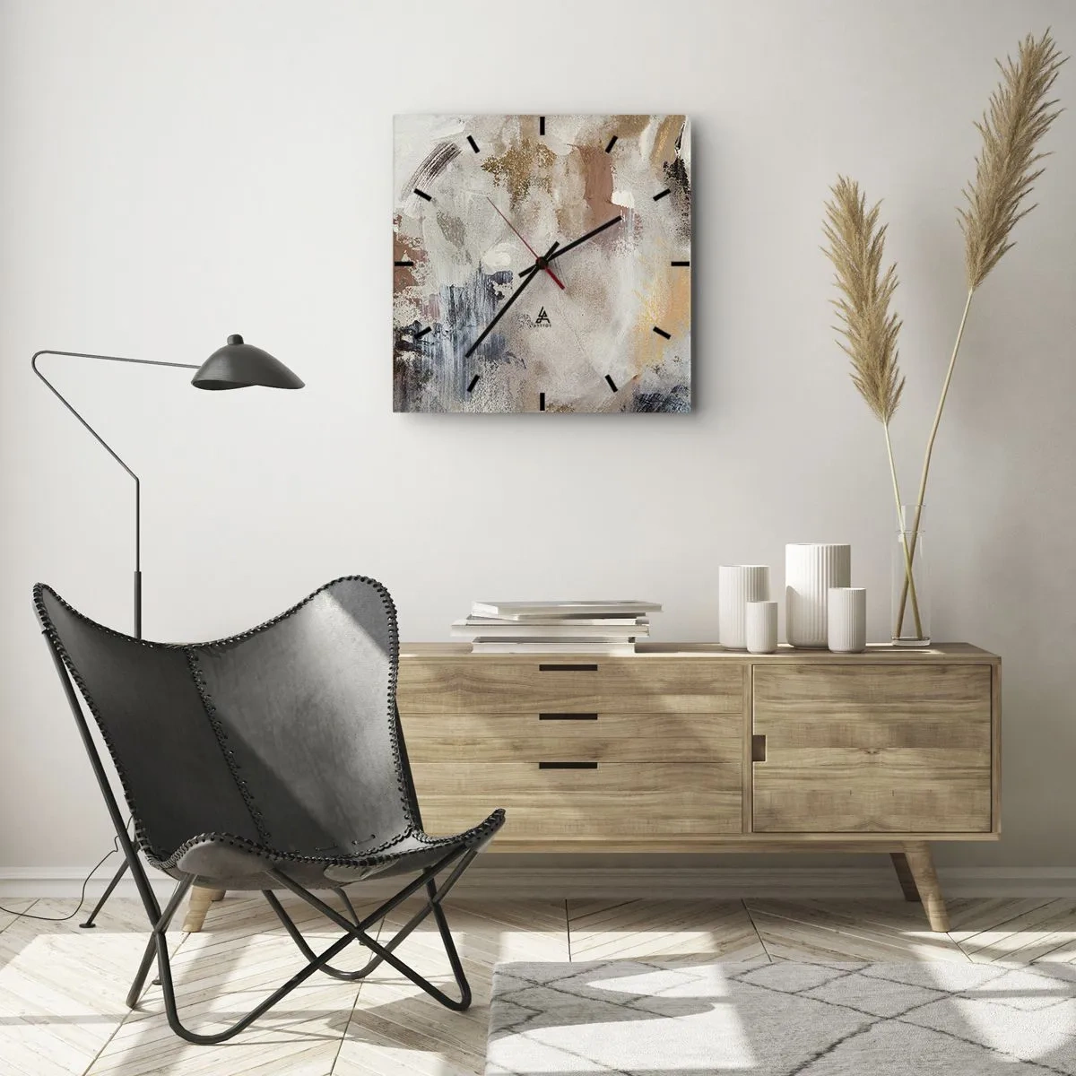 Nástenné hodiny - Hmlistá abstrakcia - 30x30 cm