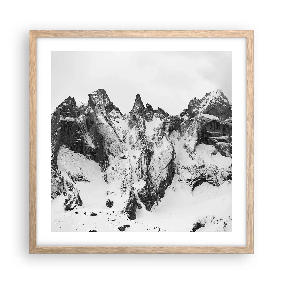 Plagát v ráme zo svetlého duba - Hrozivý žulový hrebeň - 50x50 cm