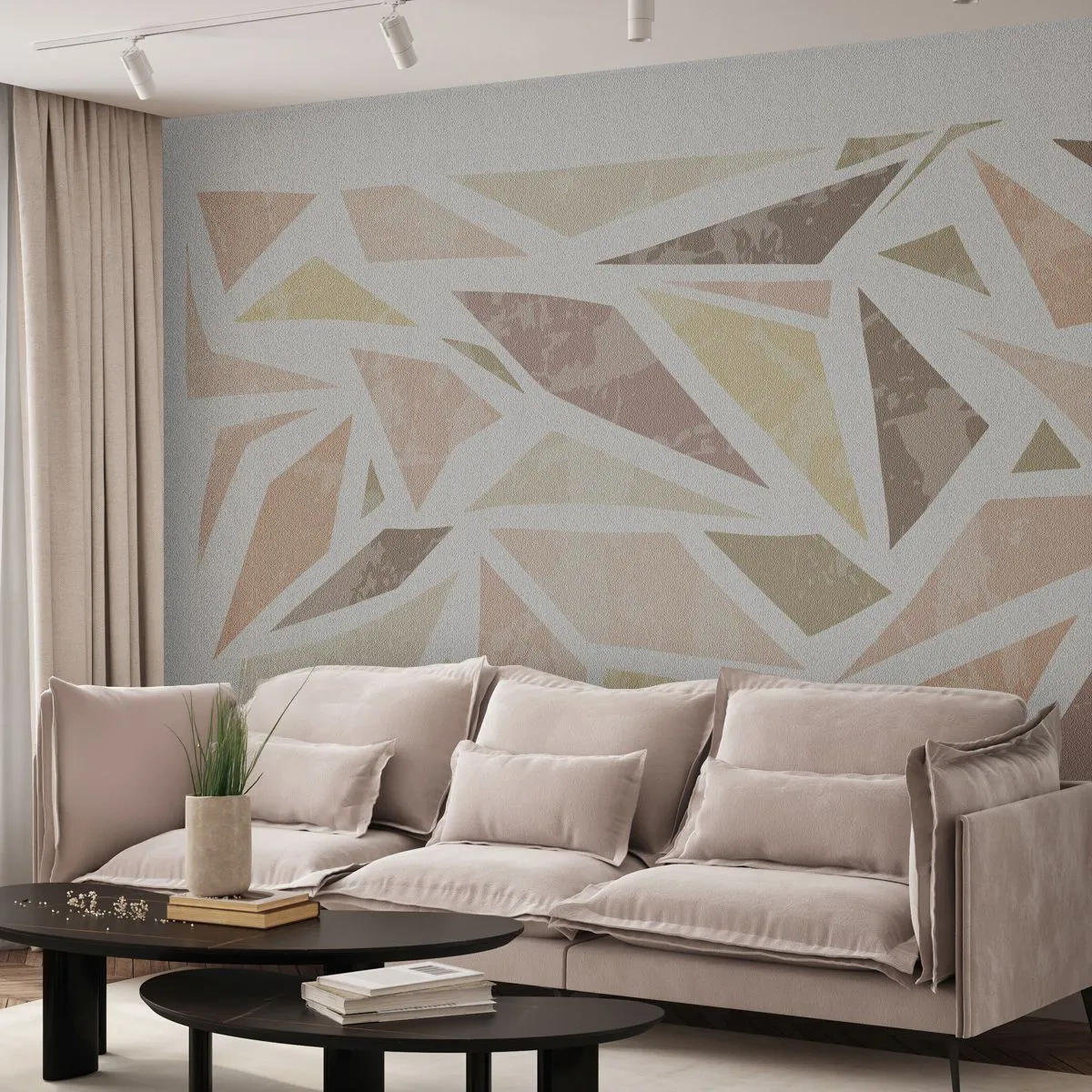 Fototapeta Standard Eco - Kompozícia: vitráž - Minimalizmus, Pastel, Boho - 200x140 cm