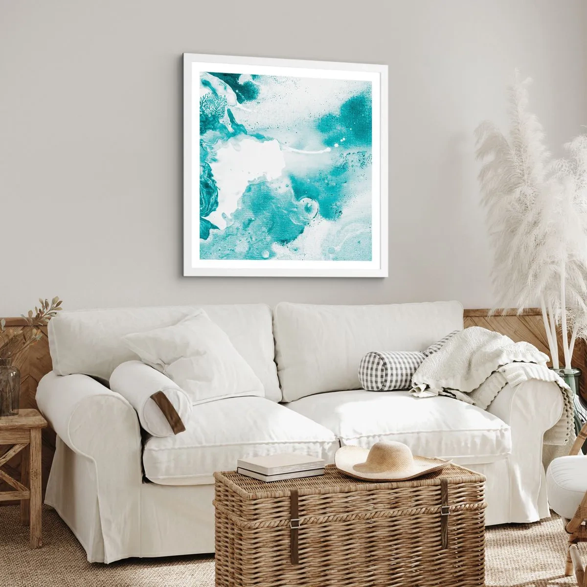 Plagát v bielom ráme - Povodie modrej - 60x60 cm