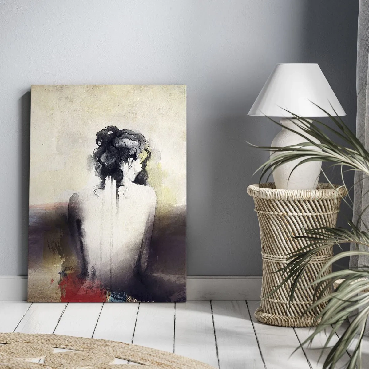 Obraz na plátne - Jemné línie, oválne tvary - 50x70 cm