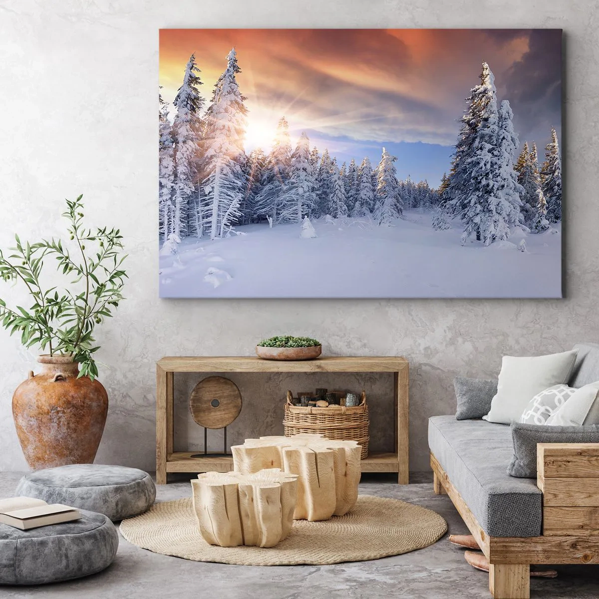 Obraz na plátne - Snežné predstavenie prírody - 120x80 cm