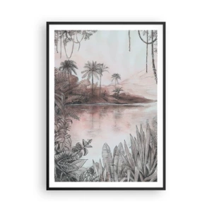 Plagát v čiernom ráme - Denník cestovateľa z 19. storočia - 70x100 cm