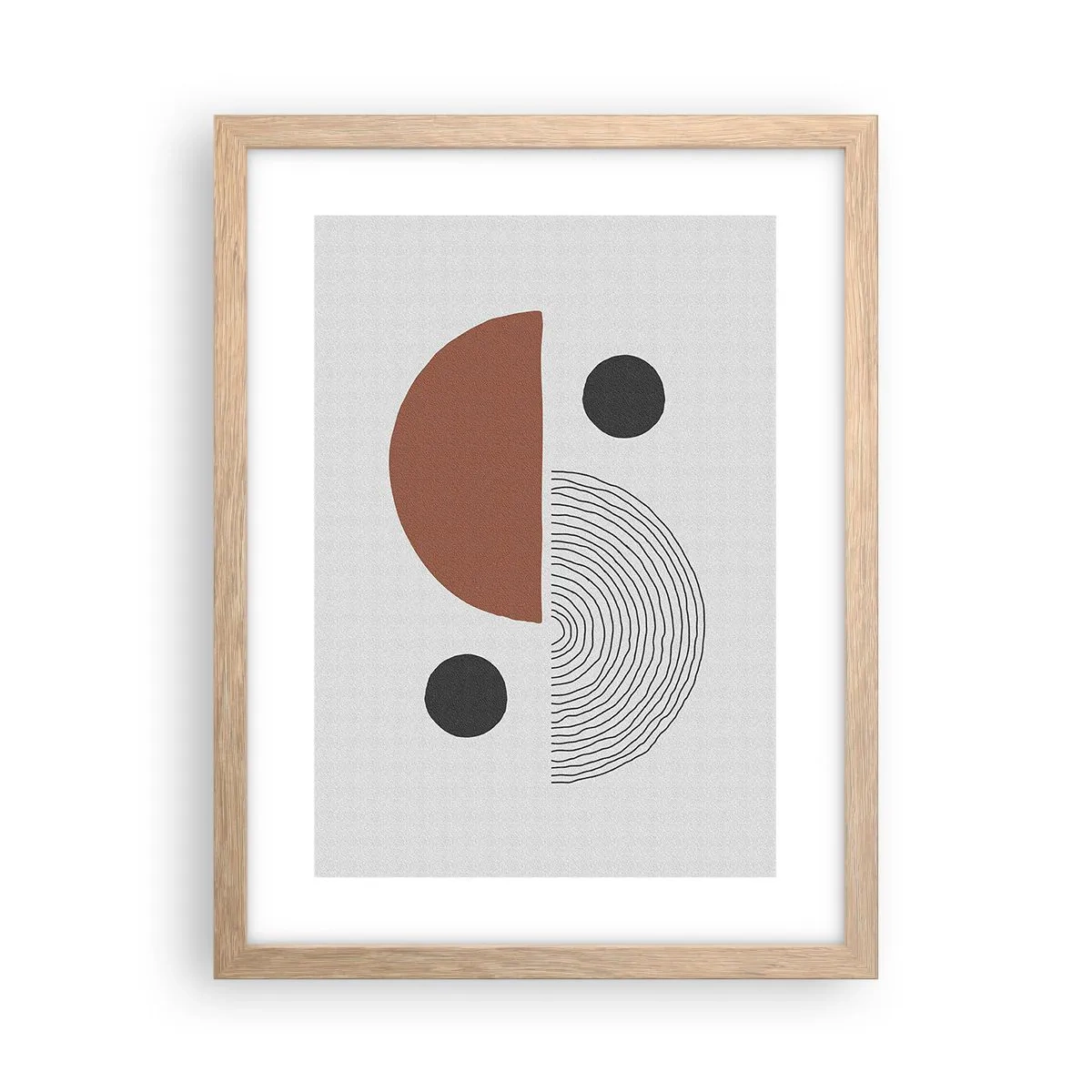 Plagát v ráme zo svetlého duba - Dokonalosť kruhu - 30x40 cm