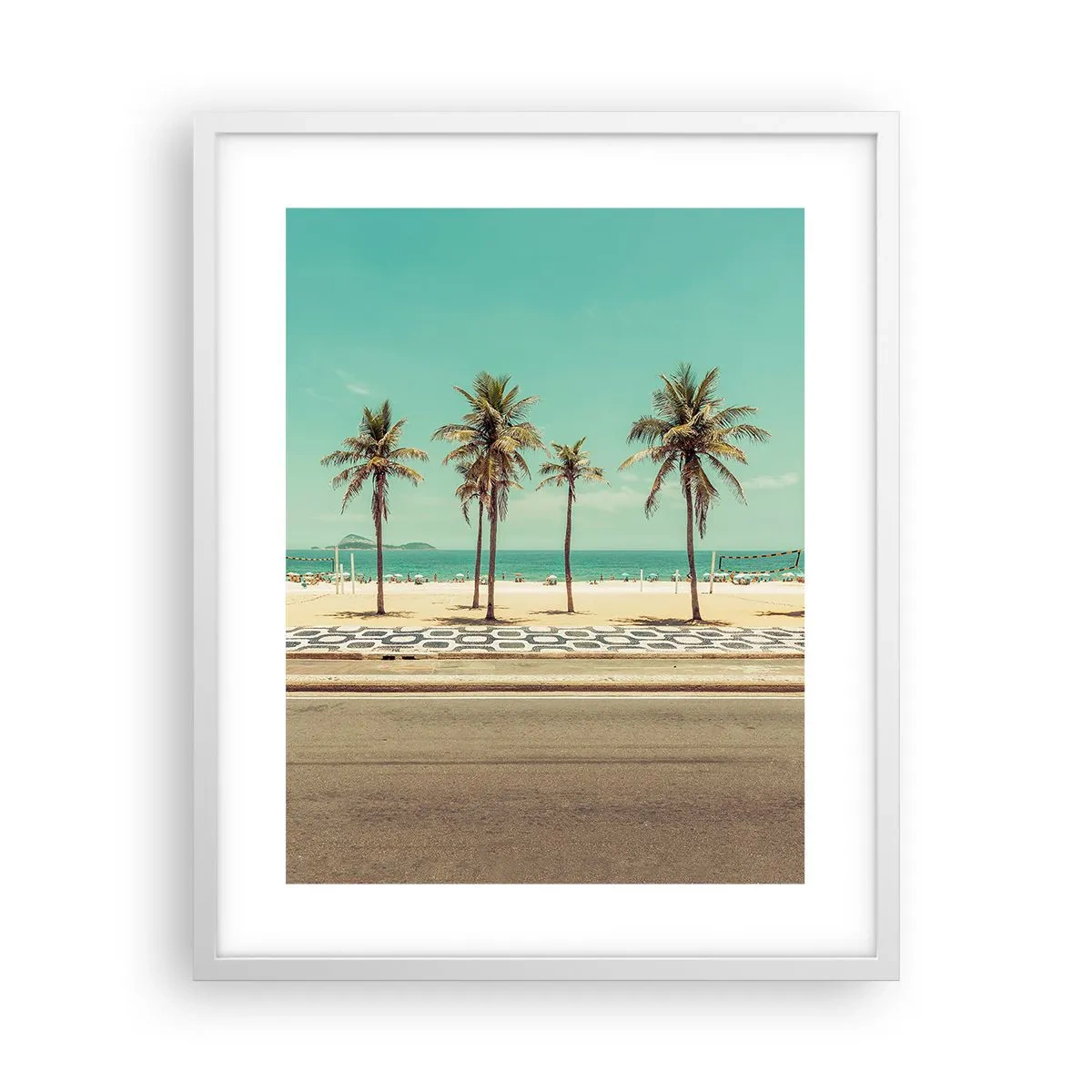 Plagát v bielom ráme - Stráženie pláže - 40x50 cm