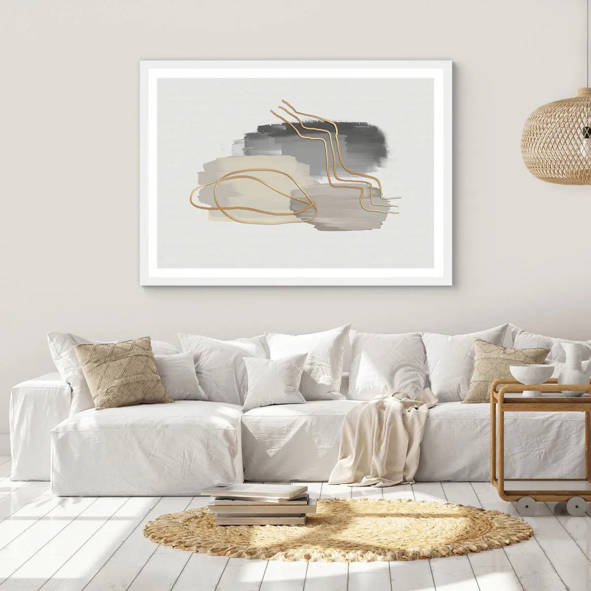 Plagát v bielom ráme - Trvanie a pohyb - 91x61 cm