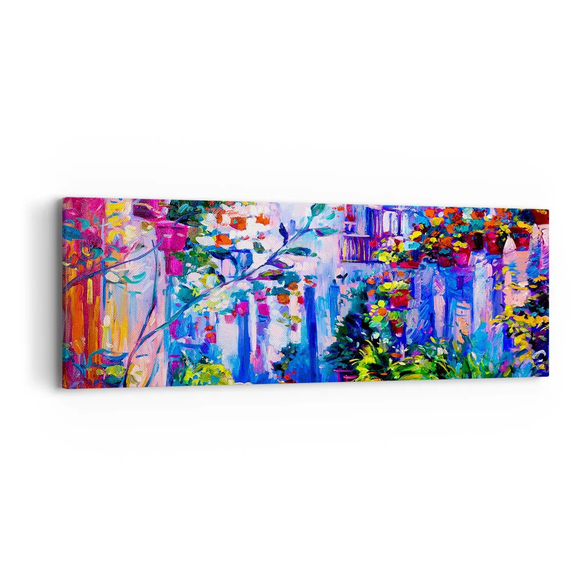 Obraz na plátne - Impresia - talianska ulička - 90x30 cm