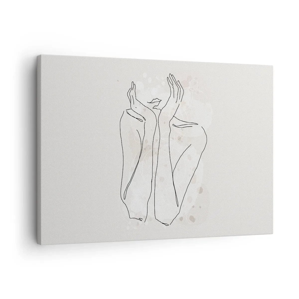 Obraz na plátne - Vrstevnica zobrazujúca ženské ruky na svetlom pozadí - 70x50cm - Zasnený okamih - Moderná nástenná dekorácia do obývacej izby a spálne ARTTOR