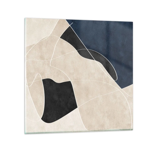 Obraz na skle - Abstraktná kompozícia – kontrast farieb - 70x70 cm