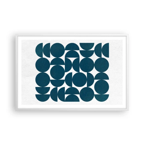 Plagát v bielom ráme - Kruhy a polkruhy - 91x61 cm