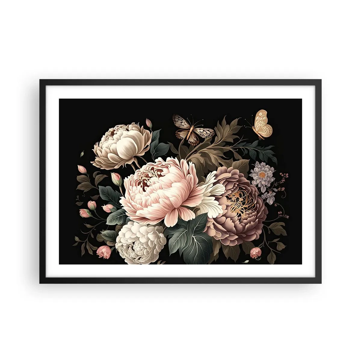 Plagát v čiernom ráme - V barokovom štýle - 70x50 cm