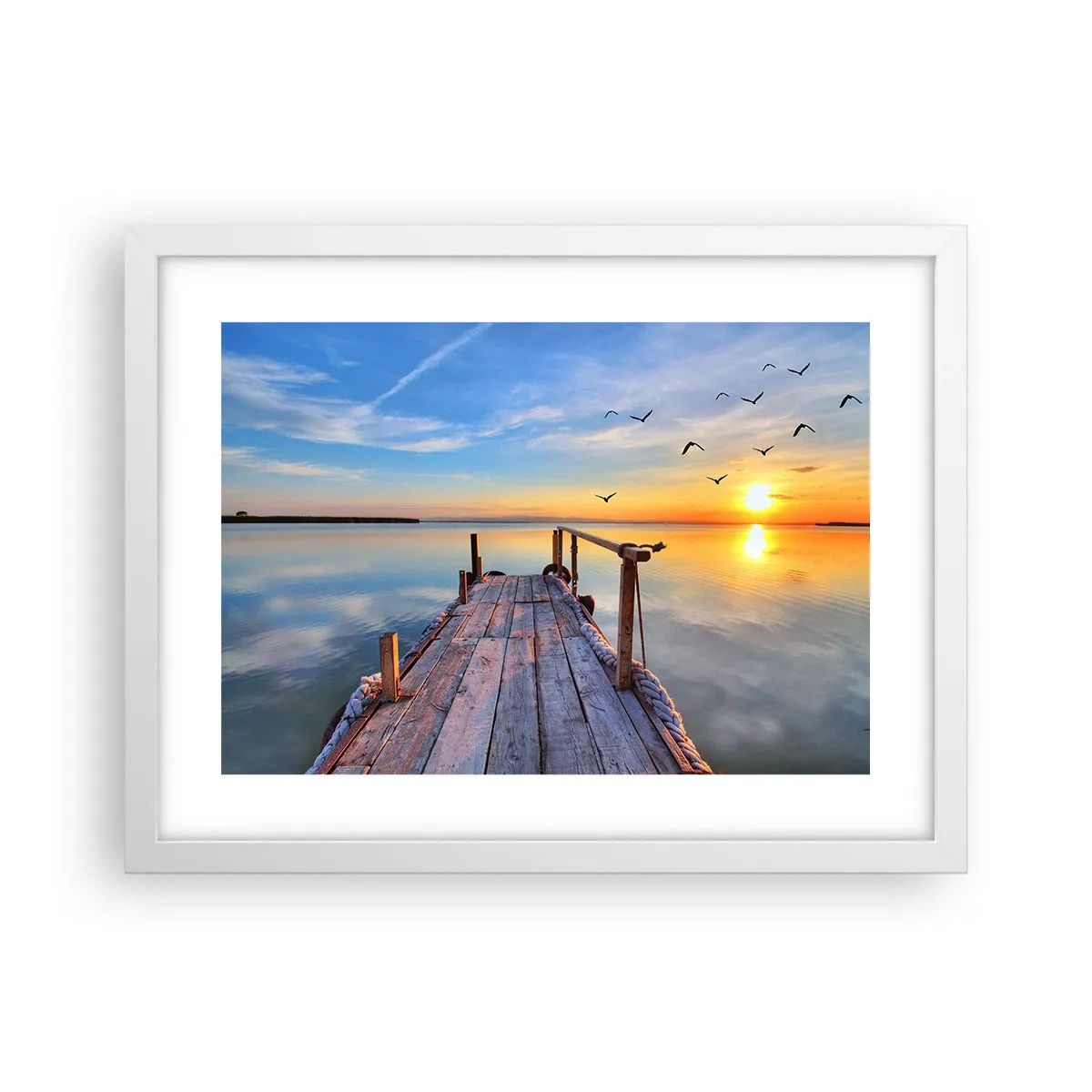 Plagát v bielom ráme - Ísť pred seba smerom k slnku - 40x30 cm