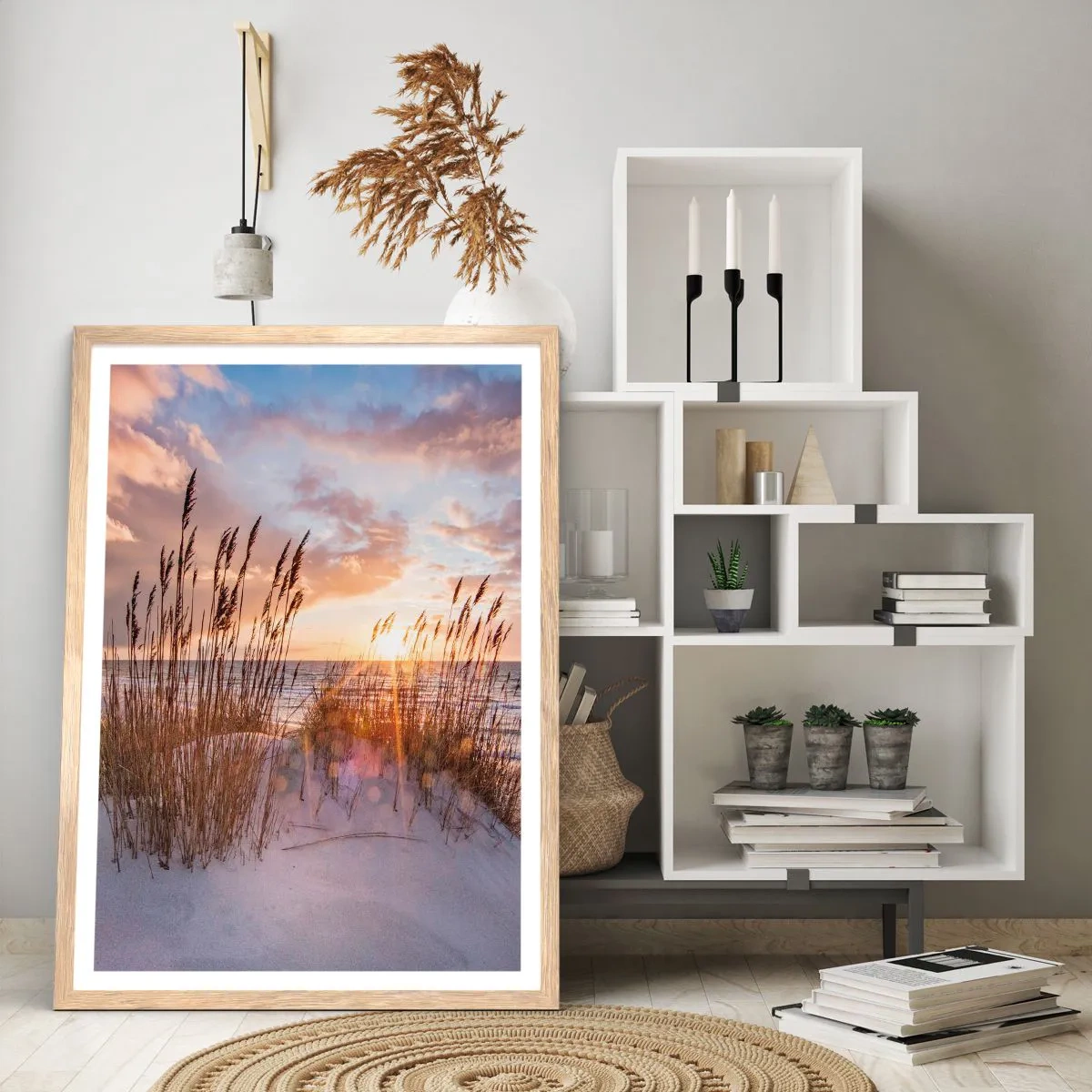 Plagát v ráme zo svetlého duba - Rozlúčka so slnkom a vetrom - 30x40 cm