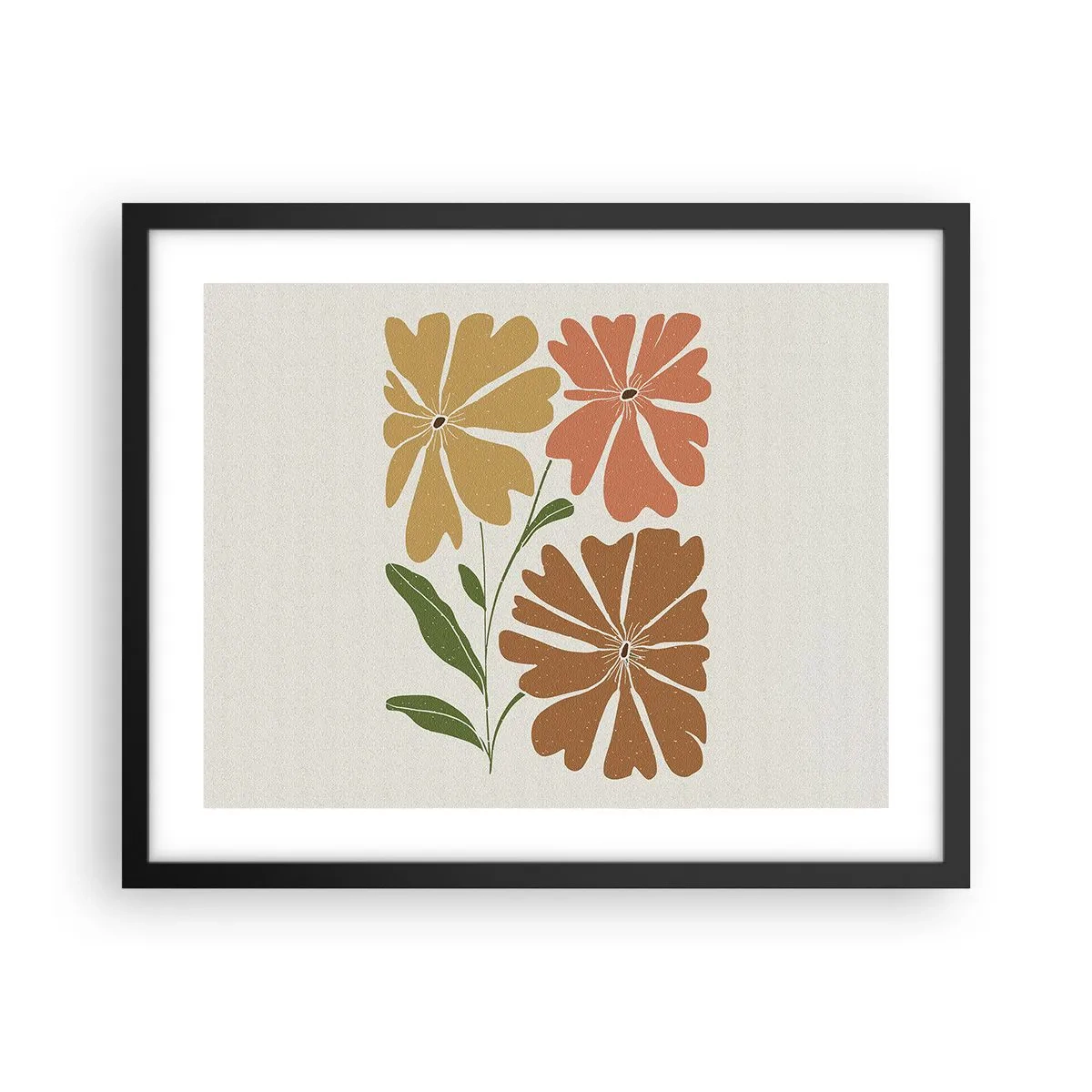 Plagát v čiernom ráme - Príroda a geometria - 50x40 cm