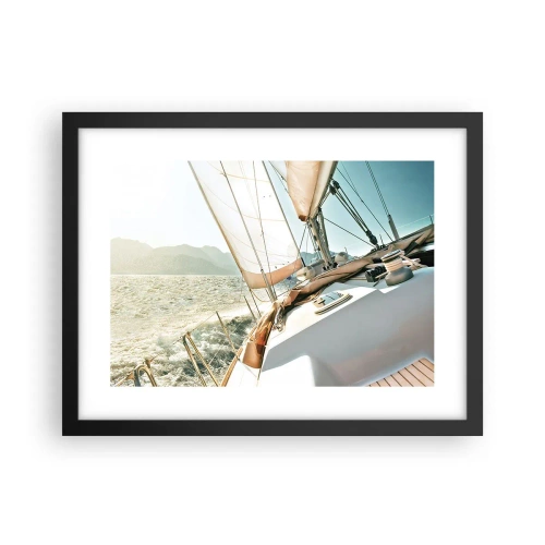 Plagát v čiernom ráme - Pod plnými plachtami - 40x30 cm