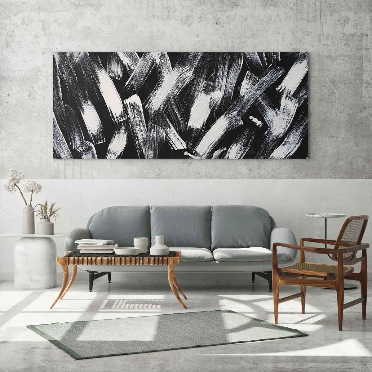 Obraz na skle - Abstrakcia v industriálnom duchu - 100x40 cm