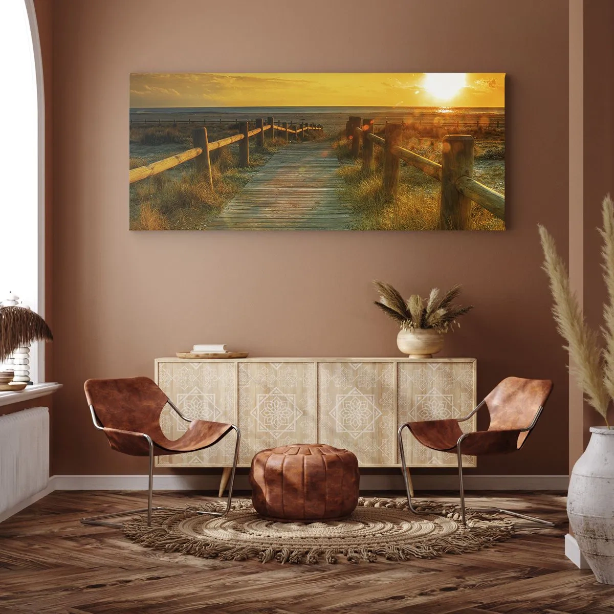 Obraz na plátne - Vykúpané v starom zlate - 100x40 cm